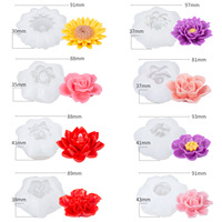 DM881 Lotus Rose Azalée Chrysanthème Camellia Hibiscus Mutabilis Pivoine Fleur Forme Bougie Silicone Moule pour DIY