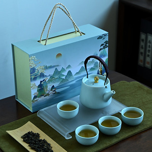 Ceramic Kung Fu Tea <b>Set</b> <b>Teapot</b> With Handle Business Gift Commercial Use Personalization Option Spring 2026 - Product Image 2