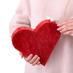 กระเป๋าคลัทช์อะคริลิครูปลายหัวใจสีแดงของผู้หญิงกระเป๋าถืองานราตรีแฟชั่นฤดูร้อนกระเป๋าคาดลำตัวแบบลำลองสำหรับงานปาร์ตี้ - Product Image 6