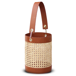 かわいいハンドバッグトートレディースラウンドウーブンレザーハンドバッグファッションカスタムハンドバッグ女性用 - Product Image 1