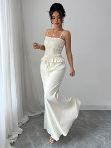 La nuova collezione estiva presenta un piccolo Top all'americana elegante ed elegante, una gonna a figura intera e un Set di abbigliamento femminile alla moda - Product Image 4