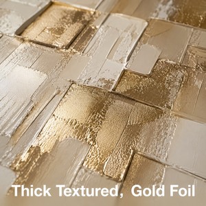 Decorazione di Lusso per la Casa, Opera d'Arte su Tela Fatta a Mano, Grande Quadro Astratto con Foglia d'Oro, Dipinti Moderni per Hotel - Product Image 2