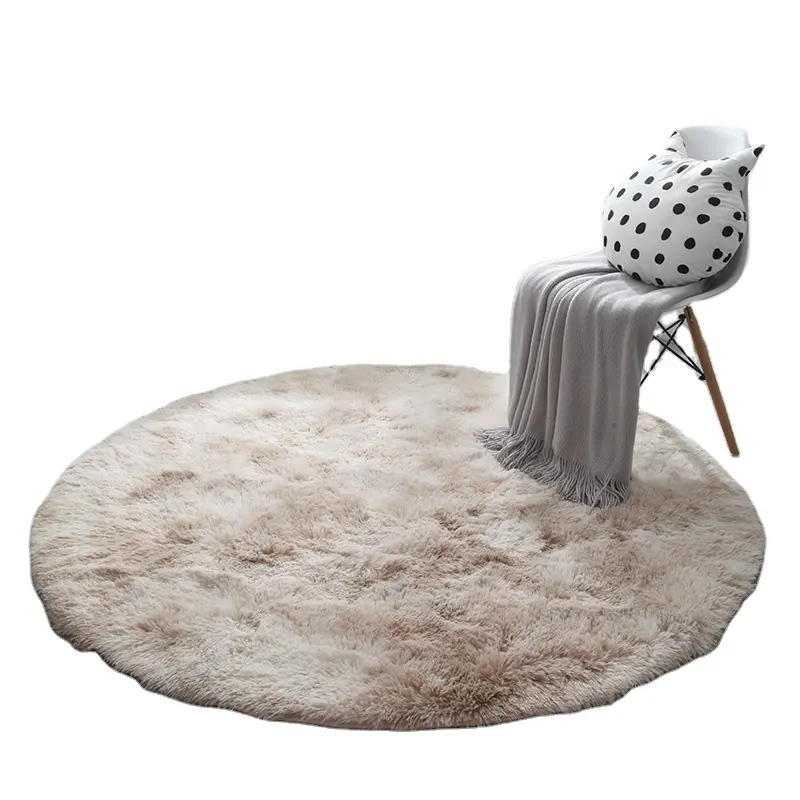 customized design Rug Round Circle Carpet And Rugs plush floor carpet living room decoration fluffy non-slip bedroom fur mats