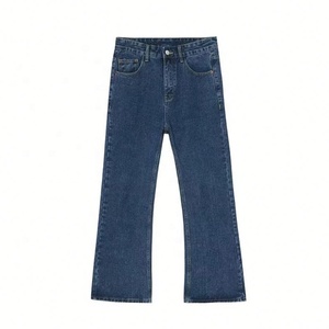 <span class=keywords><strong>Pantalones</strong></span> Vaqueros Azules Deslavados de Diseñador Personalizados para <span class=keywords><strong>Hombre</strong></span>, Estilo Urbano, Corte Holgado, Desgastados, Vintage, Acampanados - Product Image 6