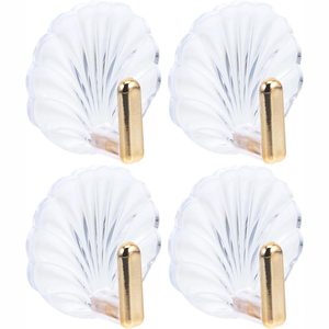 In Stock <b>Plastic</b> Eco-Friendly Multifunction Transparent Shell <b>Hook</b> Door <b>Hooks</b> No Punching for Bathroom Bedroom Wall Hanging - Product Image 1