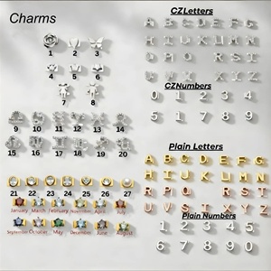 <span class=keywords><strong>Bracelet</strong></span> ajustable pour femme avec breloques personnalisables, 12 options de lettres anglaises, breloques cœur et étoile avec pierre de naissance, en cuivre plaqué or 18 carats - Product Image 4