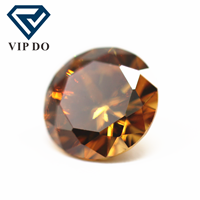 Pierres précieuses synthétiques en zircon cubique, taille ronde, café/café foncé, en vrac, forme ronde, taille diamant, qualité 5A, 0.8mm-12mm