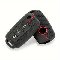 Étui de protection complet pour clés de voiture à 3 boutons Protecteur de porte-clés pour Volkswagen Accessoires Couvre-clés en silicone