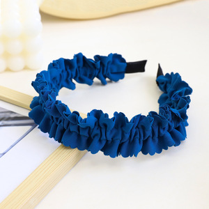 CLARMER-accesorios para el cabello para mujer, bandana plisada de tela personalizada, color sólido, barata - Product Image 4