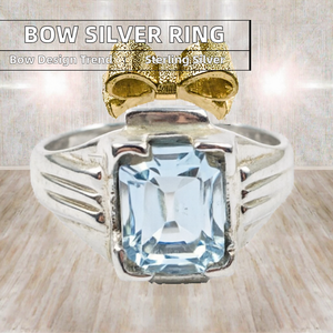 FY-JZ352 925 Sterling <b>Silver</b> <b>Emerald</b> Cut Pave Setting Bow Water Drop <b>Ring</b> for Women Korean Simple Index Finger Niche Trendy - Product Image 2