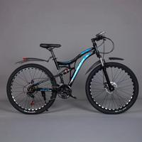 Vélo de montagne tout-terrain à suspension avant 21 vitesses, cadre en acier haute teneur en carbone, absorption des chocs, design unisexe pour adultes et étudiants
