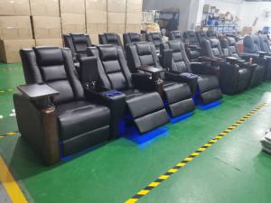 Горячая Распродажа, современный дизайн, сиденья для домашнего кинотеатра, сиденья из натуральной кожи, кресла для кинотеатра с дубовым подносом - Product Image 5