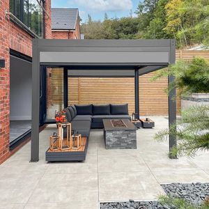 Pergola à toit à lames orientables, imperméable, motorisée, pavillon et gazebo <span class=keywords><strong>de</strong></span> <span class=keywords><strong>jardin</strong></span>, pergola rétractable en aluminium, luxe, sur mesure - Product Image 3