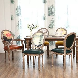 अमेरिकी ठोस लकड़ी भोजन कुर्सी घर रेट्रो कैजुअल यूरोपीय आर्मरेस्ट और बैकरेस्ट कुर्सी के साथ रचनात्मक उम्र - Product Image 2