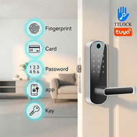 Serrure de porte intelligente US à mortaise simple avec mot de passe, carte IC, clavier, empreinte digitale, WiFi Tuya/Ttlock, biométrie intelligente pour porte en bois
