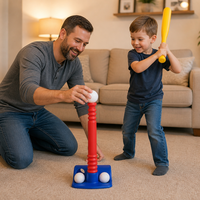 Set de Béisbol para Niños, Bate y 2 Pelotas Amarillas, Juguete Deportivo para Práctica al Aire Libre, Regalo para Niños Principiantes