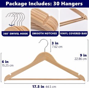 Cintres en <span class=keywords><strong>bois</strong></span> de qualité B, durables et flexibles, à bas prix pour costumes, manteaux, vestes, pantalons, robes – Idéal pour les supermarchés - Product Image 2