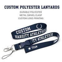 Lanière personnalisée par sublimation, fabrication OEM, vente en gros, sangle de cou en polyester, porte-badge, logo d'équipe sportive, fabricant direct en gros