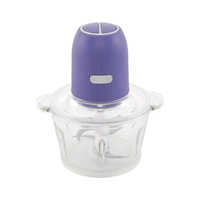 Robot culinaire 2L, hachoir à viande pour usage domestique, petit hachoir à aliments avec option bol en acier inoxydable/verre