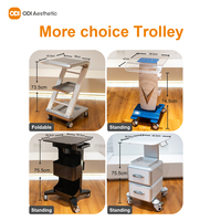 Carrito Móvil para Salón de Belleza, Soporte de Aluminio Plegable con Ruedas para Máquinas de Estética y Spa
