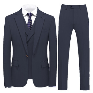 Costumes 3 pièces pour hommes à la mode personnalisés pour banquet <span class=keywords><strong>de</strong></span> mariage pour hommes, ensemble blazer à col cranté <span class=keywords><strong>de</strong></span> couleur unie, ensemble pantalon et <span class=keywords><strong>gilet</strong></span> - Product Image 5