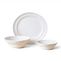 Bol à salade en porcelaine blanc, simple, en céramique, pour soupes, nouilles ramen, idéal pour restaurants et hôtels