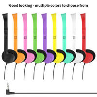Headset Telepon Model 857 Hitam Grosir, Colokan 3.5mm, Headphone Berkabel On-Ear, Tahan Air IPX-4, Kabel 1.5M untuk Ruang Kelas Sekolah