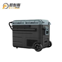 Refrigerador de coche portátil de 50L 12V/24V WG55 WEG55 240V -20 ℃ Compresor de nevera de coche de Control Dual de zona dual R134a con rueda de batería