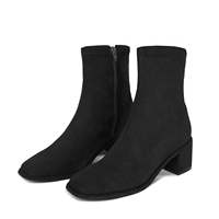Bottes en daim noir pour femmes, nouvelle conception, vente en gros, excellentes, 4,5 cm, bottes habillées pour femmes, bottes d'hiver/printemps/automne pour femmes