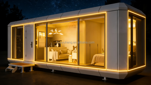 Maison capsule spatiale de luxe, villa modulaire préfabriquée, mini-maison intelligente avec fenêtre panoramique en verre pour hôtel de villégiature, glamping, camping - Product Image 5