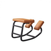 Tabouret d'ordinateur ergonomique pour le bureau à domicile, avec dossier, confortable pour les longues sessions, structure métallique, design moderne et minimaliste, pour enfants et étudiants