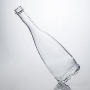 Botella Redonda de Tequila de Vidrio de Pedernal Reciclable, Venta Caliente, con Tapa - Product Image 4