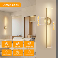 Lampu Dinding Isi Ulang yang Dapat Disesuaikan, Dapat Diredupkan, 5W LED Nirkabel 3 Warna 4400mAh Kontrol Sakelar Magnetik untuk Ruang Tamu Kamar Tidur