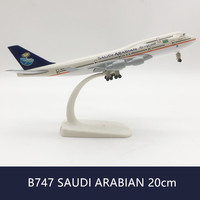 Modèle d'avion B747 en métal moulé sous pression à l'échelle 1:200, 20 cm, avec roues, pour bricolage, cadeaux fantaisie, prix de gros