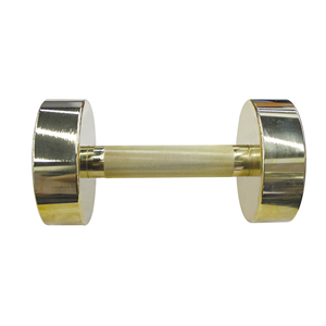 Juego de mancuernas de acero para levantamiento de pesas de oro Chapado en titanio para Fitness de alta calidad, mancuernas de cabeza redonda - Product Image 2