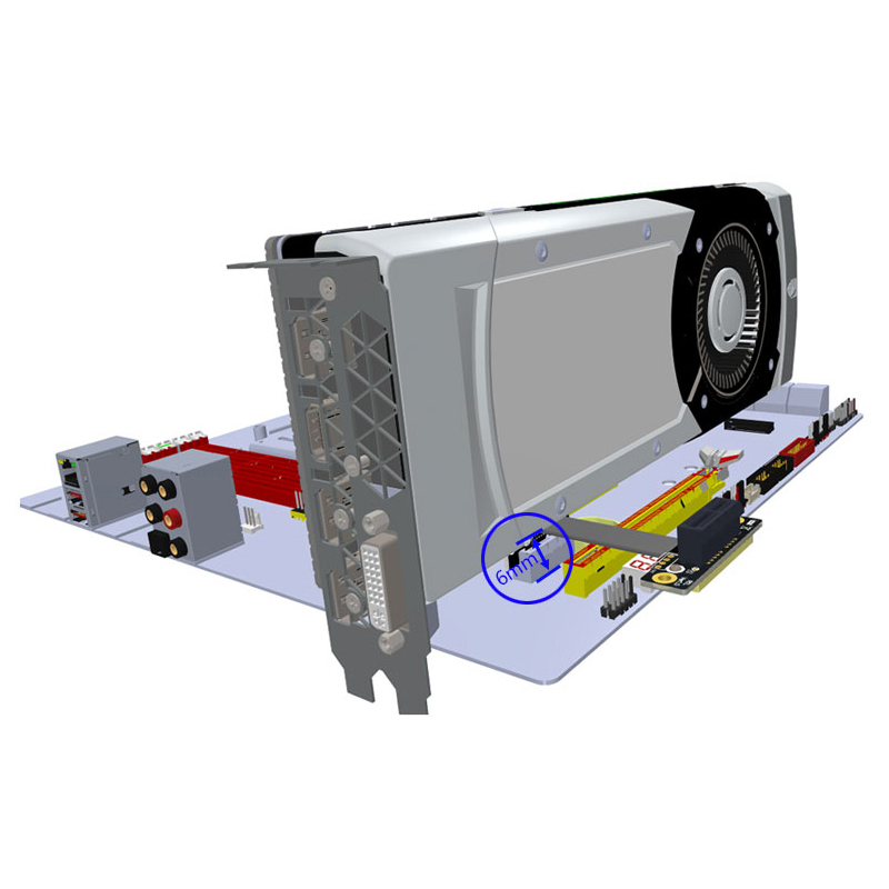 Câble Riser PCIe X1 Double Angle Droit 90° - Extension PCI Express 3.0 - 5cm - Pour Cartes Son/Réseau/Capture