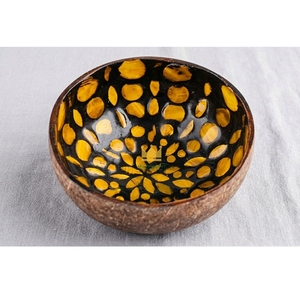 Premium Inlaid Mother of Pearl Coconut Bowls Natural Organic Vegan Salad Bowls Handcrafted Vietnamese <b>Lacquerware</b> - Product Image 3