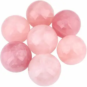 Boule de quartz rose naturelle, sphère de cristal en cristal, pierres de guérison, 40mm avec support de cristal pour vente