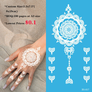 Tatouage temporaire blanc personnalisé Bxtats pour mariage, tatouage au henné blanc, <span class=keywords><strong>dentelle</strong></span> blanche, tatouage complet de la main, mehndi, <span class=keywords><strong>mandala</strong></span>, design indien, autocollant de tatouage - Product Image 2