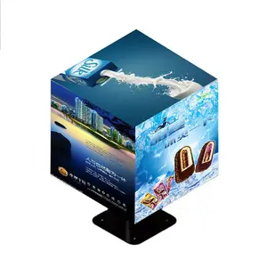 Remote control Full Color Indoor Advertising LED Magic Cube Screen Display With 5 Faces