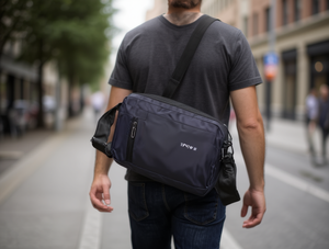 Borsa a Tracolla Orizzontale da Uomo in Oxford con Chiusura a Cerniera per Viaggi - Product Image 2