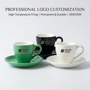 Tazas de Café de Cerámica Pequeñas Personalizadas Kingze de 80 ml para Capuchino y Espresso con Esmalte de Color al Por Mayor - Product Image 3