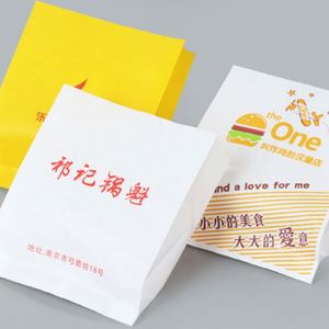 Customized Restaurant Takeaway Fried Chicken Chips Fast Food Wrapping Greaseproof Paper <b>Bag</b> Small Oil Proof Paper <b>Bag</b> Recyclable - Product Image 4