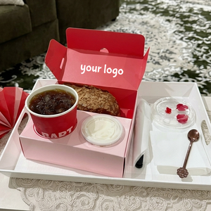 Caja de Panadería Desechable con Portavasos y Logotipo Personalizado - Empaque Todo en Uno para Pastelería y Bebidas para Cafetería/Panadería - Product Image 4