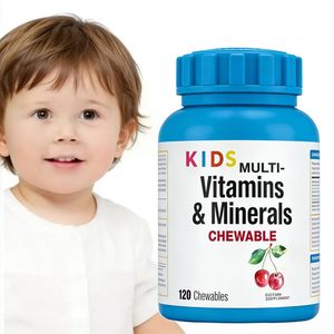 Tabletas Masticables Multivitamínicas Halal para Niños, Marca Privada, Suplementos Naturales Orgánicos, 48 Meses de Vida Útil, 2 Piezas por Envase - Product Image 1
