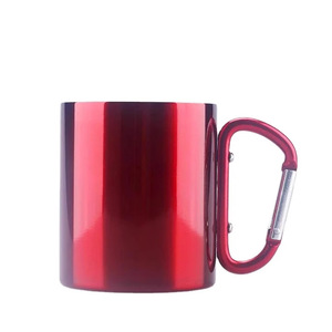 Custom Color Lightweight <b>Double</b> <b>Wall</b> Stainless Steel 304/201 14OZ Coffee <b>Mug</b> Carabiner Handle 6-Hour Thermal Insulation Boiling - Product Image 6
