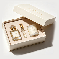 Boîte à parfum rigide haut de gamme personnalisée avec couvercle et base, doublure en éponge, emballage cadeau en carton premium pour flacons de parfum cosmétique