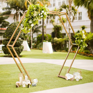 ฉากหลังงานแต่งงานรูปหกเหลี่ยมโลหะ ดีไซน์ใหม่ 1 ชิ้น สำหรับตกแต่งเวทีงานแต่งงาน - Product Image 2