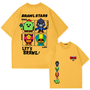 <span class=keywords><strong>Brawl</strong></span> <span class=keywords><strong>Stars</strong></span> Wilderness <span class=keywords><strong>Brawl</strong></span> Cartoon Anime T-shirt a maniche corte in puro cotone Abbigliamento estivo alla moda per studenti adolescenti - Product Image 5