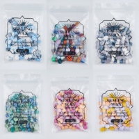 Kit de 100 sacs Ziploc transparents en plastique de 35g avec sceau de cire, perles et petit rangement pour usage bureautique